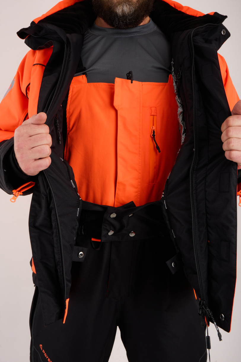 Кайт костюм PAYER, зимний -35, черный-оранжевый